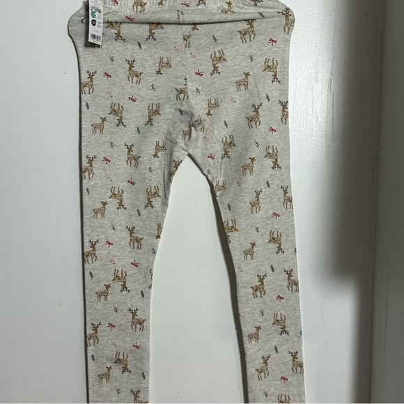 Kids Cream Deer Print Leggings - Picture 1 of 2